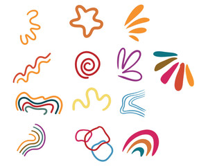 Fototapeta premium Abstract Organic Color Line Shapes