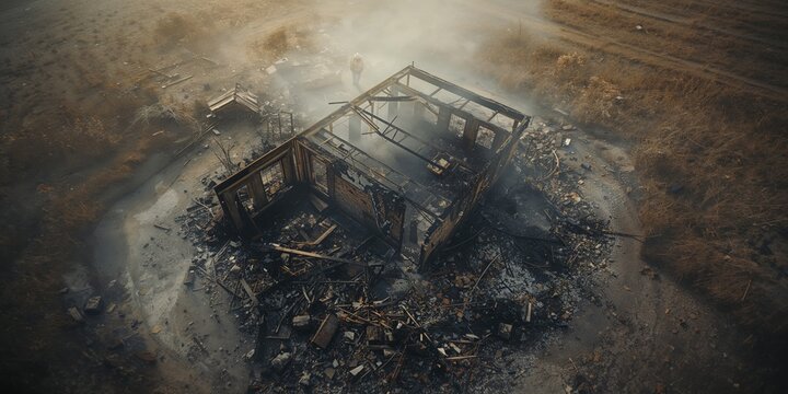 Property heavily damaged in a propane leak disaster, highlighting hazards of gas leaks in residential areas
