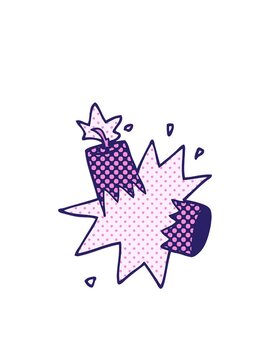 blinking radial lines animation of cartoon doodle dynamite