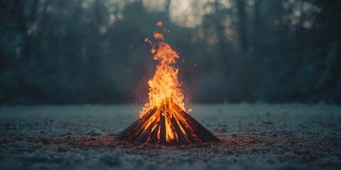 Fireplace with bright flames and crackling logs, ideal for winter warmth and comfort