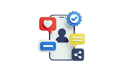 Smartphone with Social Media Icons - Digital Communication