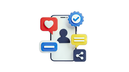 Smartphone with Social Media Icons - Digital Communication