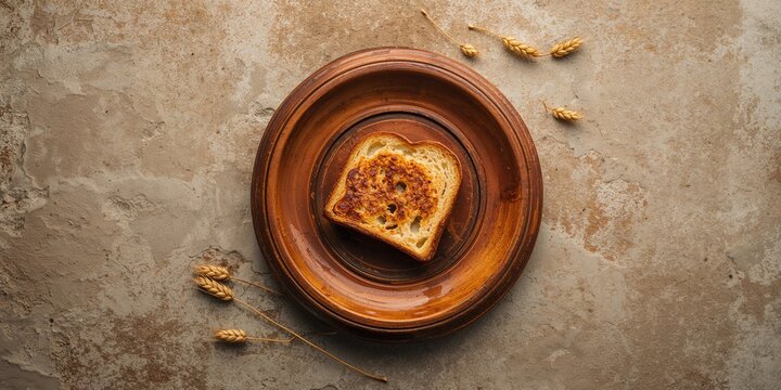 Chilean toasted marraqueta bread on a stone surface, highlighting traditional bread preparation methods, breakfast context