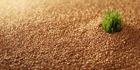 Flax seed pattern serving as a backdrop for layout and typography, background for print or digital content