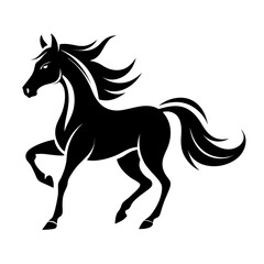 Obraz premium Stylized running horse decorative equine silhouette logo element