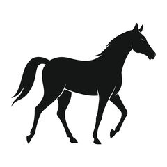 Obraz premium Walking horse calm equine movement silhouette animal vector design