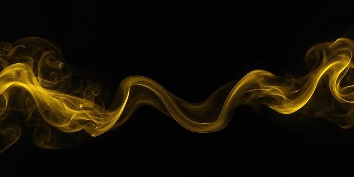 Writing space set against a dark backdrop with yellow smoke curls, suited for text overlay or graphic design, Earth Day