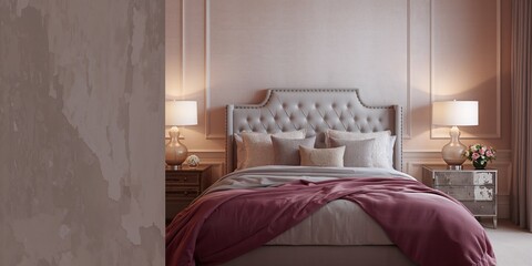 Bedroom featuring a padded headboard, emphasizing comfort and aesthetic appeal in home design
