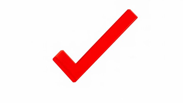 Red check mark animation: transformation from dot to complete symbol