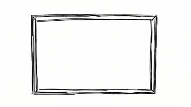 Handdrawn frame animation sequence: minimalistic lines forming a complete border