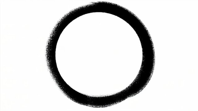 Dynamic brushstroke transformation into circle ink art animation