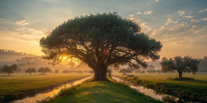 Ancient Lebanon Cedar standing tall with rugged surface, used as a backdrop in environmental conservation imagery, Earth Day