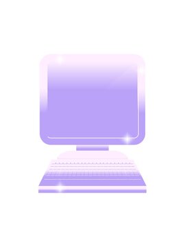 glitter effect animation of illustration of a computer in flat colour