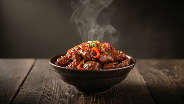 Cooked beef offal served in a stir-fry style, focusing on flavorful preparation and high-protein ingredients, World Meatless Day