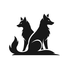 Clean Contour Wolf Vector Wolf Silhouette Vector Illustration