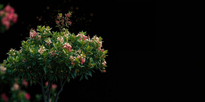 Dark background with Euphorbia trees, suitable for visual emphasis in editorial or presentation settings