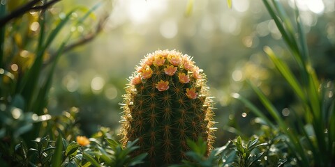 Mexican garden scene in spring, highlighting vibrant flora and seasonal renewal