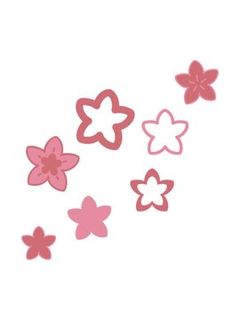 bobbing motion animation of multiple flowers form a japnese floral pattern