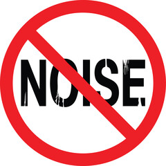 No Noise Allowed Prohibited Sign With Text Symbol For Silence And Quiet Rules