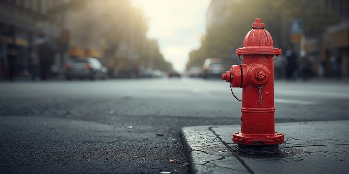Water hydrant on street serving as urban safety infrastructure for emergency response