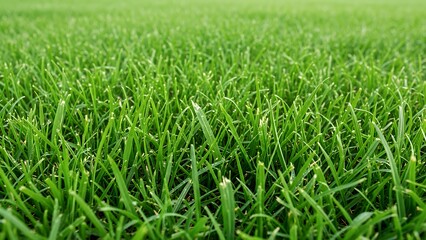 Obraz premium Vibrant Green Grass Field Closeup, Fresh Lawn Texture Background, Healthy Natural Turf, Summer Meadow Landscape, Garden Ground Cover Detail.