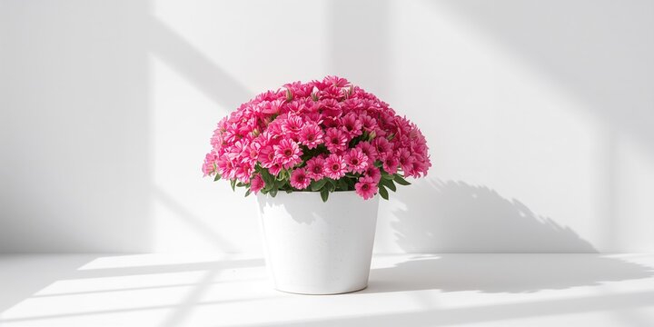 Container of pink blossoms on a plain white backdrop designed for botanical illustrations or floral design layouts
