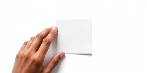Obraz premium Person gripping a sticky note in a workspace, focusing on task management and planning