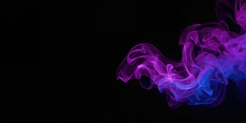Smoke cloud with abstract black background and pink and blue colors, designed for visual impact and artistic display