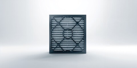 HVAC system air filter with high efficiency rating for filtration and maintenance, isolated on white background