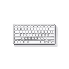 Simple Minimalist Illustration of Computer Keyboard with Keys on a Clean Background