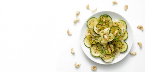 Fresh grilled zucchini and fennel slices presented for healthy eating, summer food photography