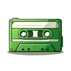 Obraz premium Green Cassette Tape Illustration - Retro Music, Vintage Audio Format