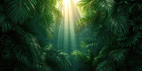 Palm leaf print serving as a decorative background for UI design and layout, suitable for editorial headers