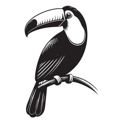 Toucan Bird on a Branch.