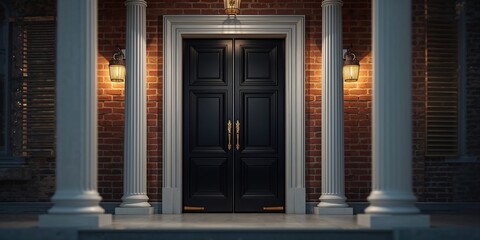 Obraz premium Entry point featuring a sturdy lock system, highlighting security for property access