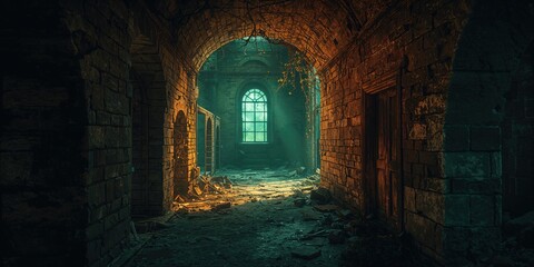 Abandoned mansion with crumbling facade and muddy corridor filled with trash, highlighting structural decay, World Heritage Day