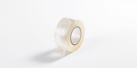 Clear adhesive tape shown on white background, designed for packaging and bundling applications, packaging safety