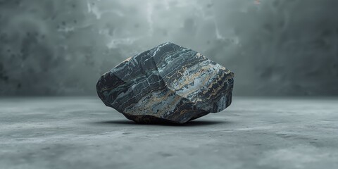 Close-up of shale stone with layered structure for geological study or landscape design, highlighting erosion features