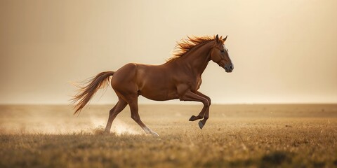 Equine in motion across grassy landscape, highlighting natural energy, World Horse Day