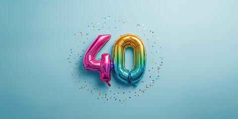 Colorful numeral balloon, digit for party decoration, as a topper on greeting cards, festive setting, Earth Day