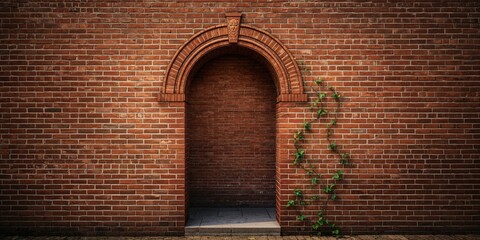 Brick wall with recessed arch feature, masonry craftsmanship, World Masonry Day