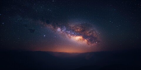 Fototapeta premium Starry background with galaxy in space, serving as an educational backdrop for astronomy