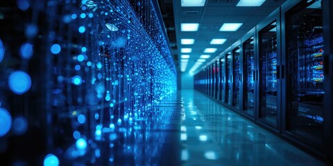 Fiber optic infrastructure within a data center supports high-speed data transmission for digital communication, World Internet Day
