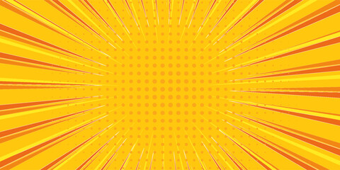 Yellow speed line comic style halftone background © Sayful