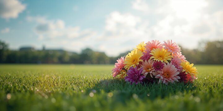 Summer flowers in Treptower Park in Berlin, providing a colorful setting for landscape photography