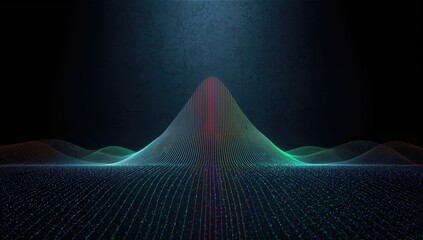 Vivid neon beams ascending over a digital pattern, designed for technology or graphic design backgrounds