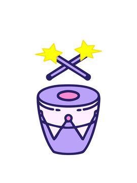 spinning stars animation of traditional brazilian drum