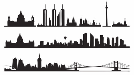 Urban Skylines Cityscape Silhouettes for Travel Tourism Business Web Design Inspiration and Global Architecture Projects