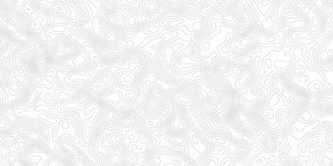 Topographic map patterns white background. Lines topographic contour lines map seamless pattern. Topographic map background geographic line map with seamless ornament design. © Artful