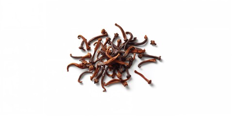 Obraz premium Cloves on a white background, highlighting their role as aromatic spices in culinary preparation
